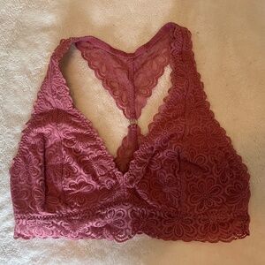 Pink Lace Gilly Hicks Racerback Bralette Size Large